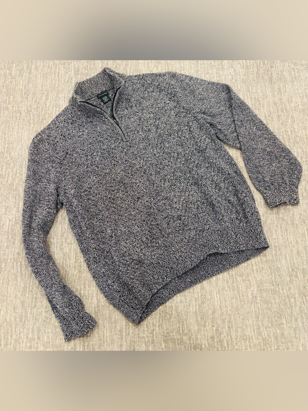 Calvin Klein Jeans Men's Marled Zip-Neck Sweater - Black & Gray